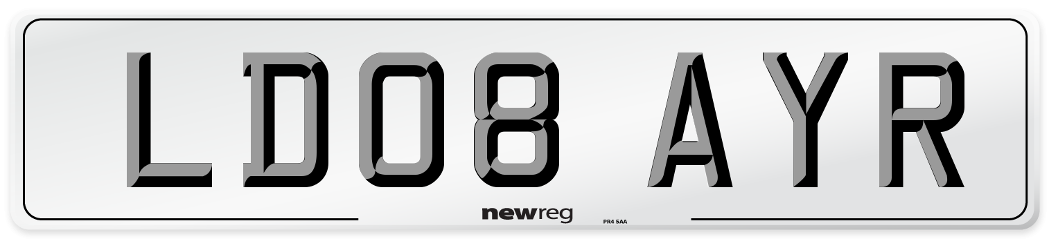 LD08 AYR Number Plate from New Reg